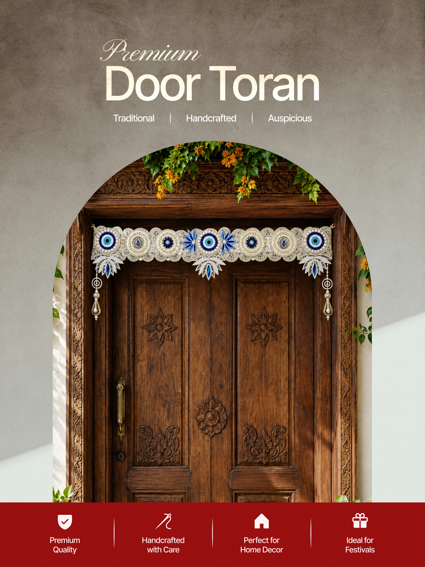 Neel-Raj Royal Door Toran | Blue & Gold Festive Bandhanwar