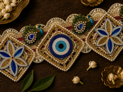 Mayura Neel Nazar Door Toran | Royal Blue Peacock Bandhanwar