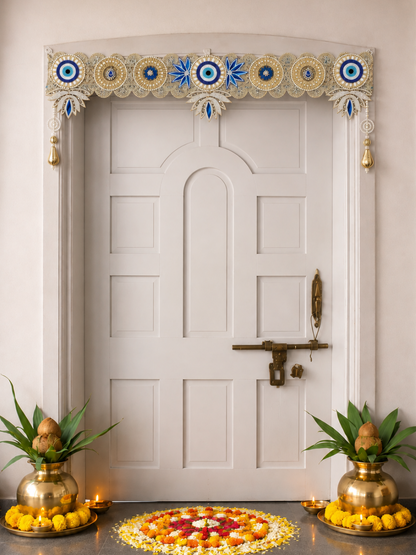 Neel-Raj Royal Door Toran | Blue & Gold Festive Bandhanwar