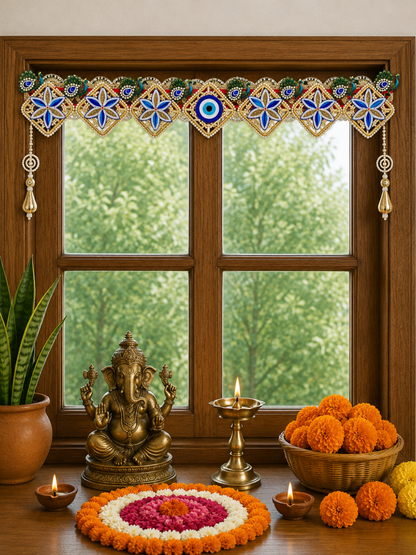 Mayura Neel Nazar Door Toran | Royal Blue Peacock Bandhanwar