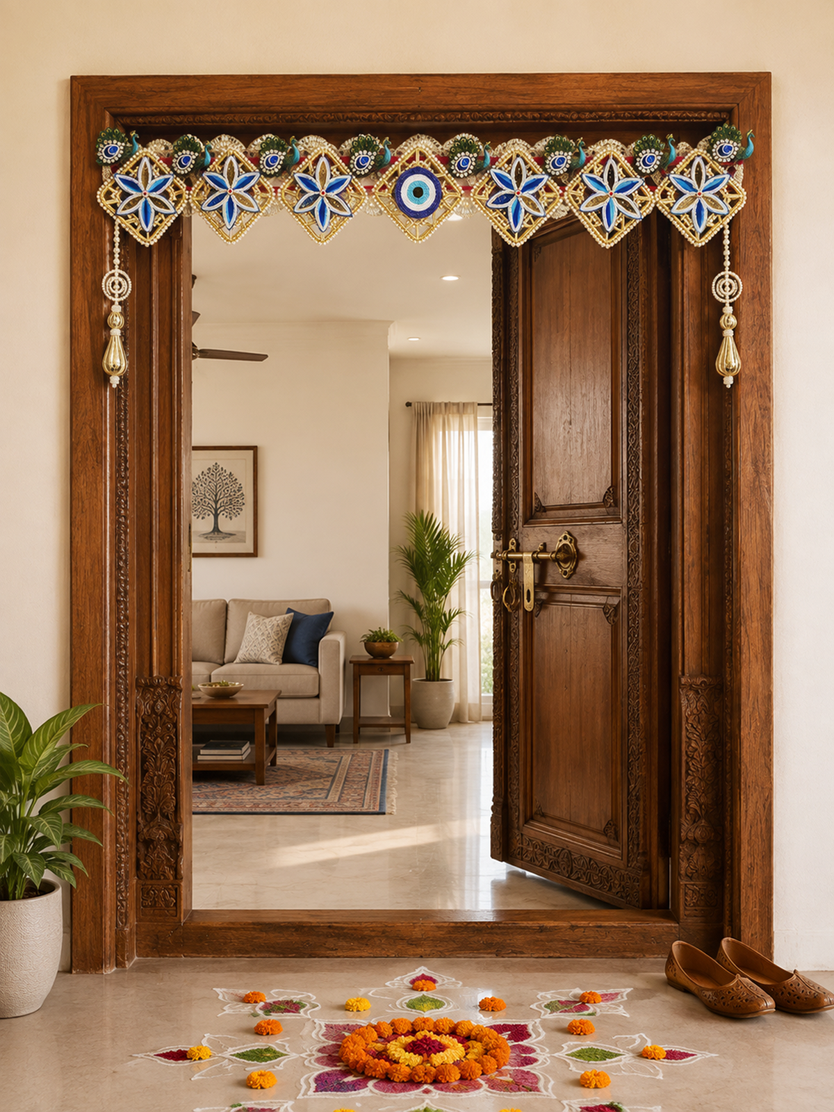 Mayura Neel Nazar Door Toran | Royal Blue Peacock Bandhanwar