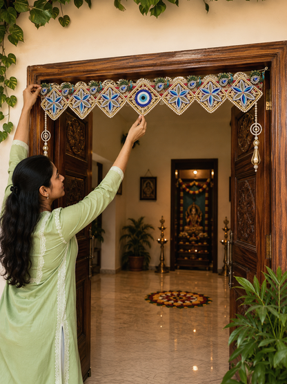 Mayura Neel Nazar Door Toran | Royal Blue Peacock Bandhanwar