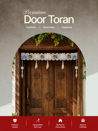 Mayura Raj Pearl Door Toran | Peacock & Lotus Bandhanwar