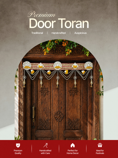 Swarna Phool Pearl Door Toran | Handcrafted Floral Bandhanwar