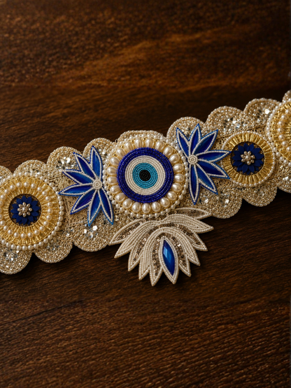 Neel-Raj Royal Door Toran | Blue & Gold Festive Bandhanwar